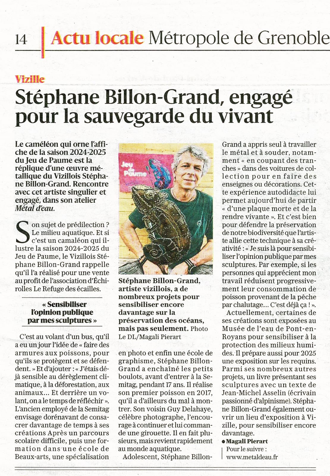 Stéphane Billon-Grand sculpte des armures pour les poissons
